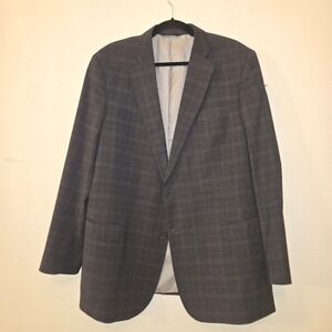 Brooks Brothers Men's Plaid Sport Coat Blazer Wool Blend Two Button 46L